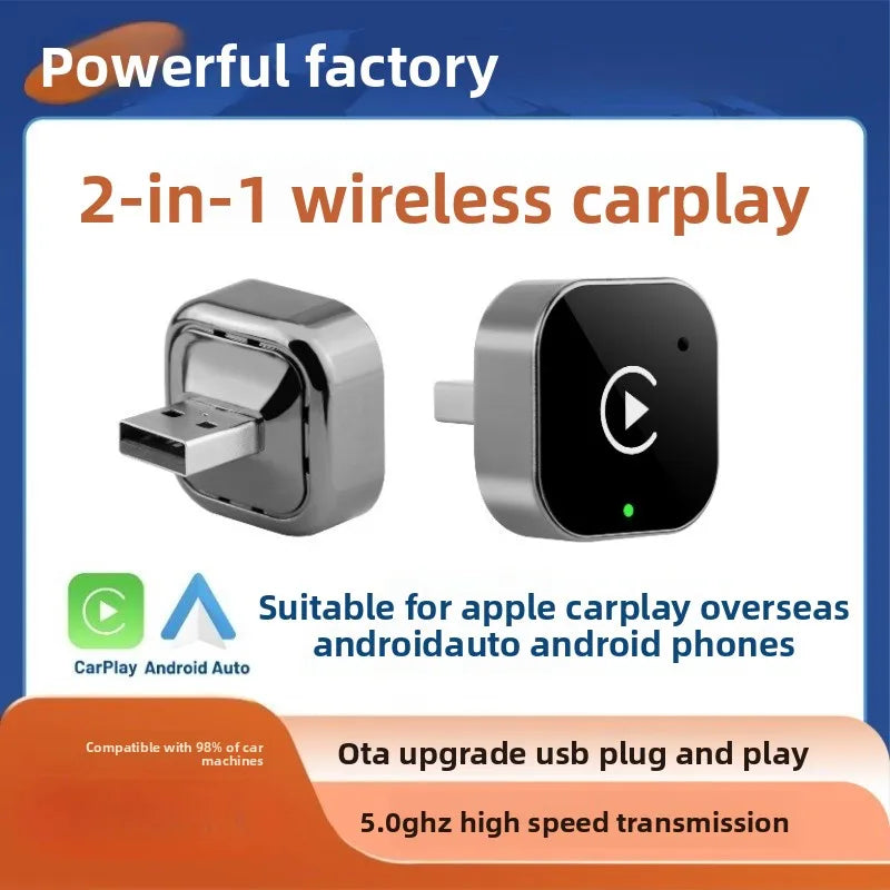 New 2026 Wireless CarPlay Adapter Plug & Plug Auto Connect - Compatible for IPhone & Android